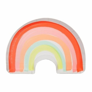 MeriMeri 메리메리 - Neon Rainbow Plates (set of 12) / 무지개 모양 네온컬러 파티 플레이트 (12장입)