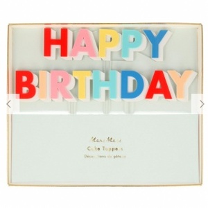 MeriMeri 메리메리 - Happy Birthday Acrylic Cake Toppers (set of 2) / 20cm 대형 생일케이크 타퍼