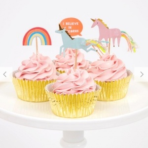 MeriMeri 메리메리 - I Believe In Unicorns Cupcake Kit (set of 24 toppers) / 유니콘 컵케익 키트 (4디자인, 총 24개입)