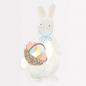 MeriMeri 메리메리 - Bunny With Basket Plates / 바구니를 든 토끼 플레이트 (8장입)