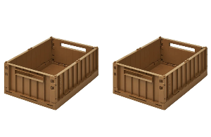 [LIEWOOD] Weston Storage Box -MEDIUM 2Pack ( GOLDEN CARAMEL) 수납케이스