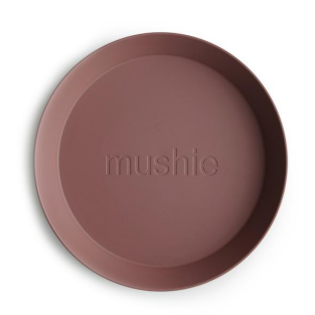 mushie 디너웨어 / Round Dinnerware Plates, Set of 2 (Woodchuck)