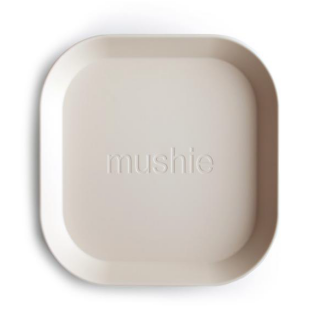 mushie 디너웨어 / Square Dinnerware Plates, Set of 2 (Ivory)